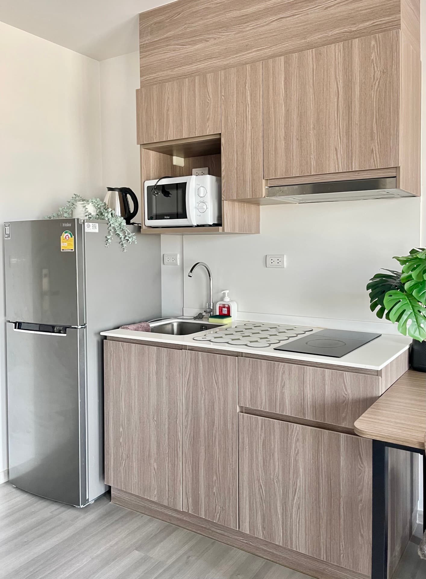 Kitchen with wood cabinetry