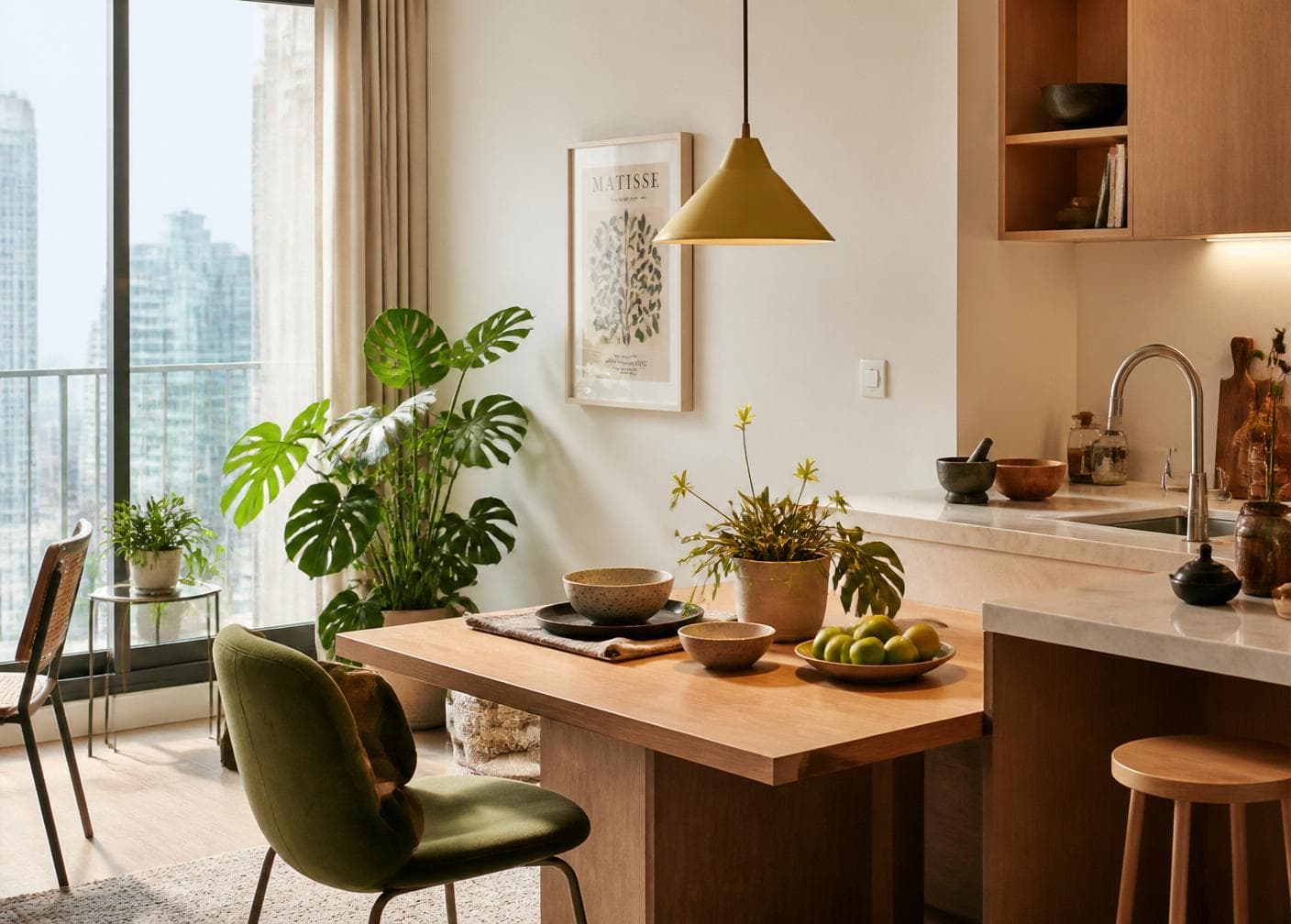 A bright, well-kept Cozy Nest kitchen